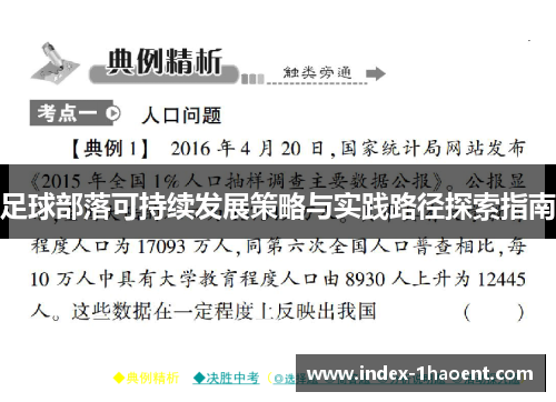 足球部落可持续发展策略与实践路径探索指南 足球部落可持续发展策略与实践路径探索指南